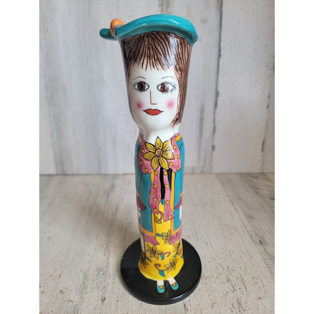 Susan Paley vintage Ellen candle stick holder vintage Xmas fancy lady dress